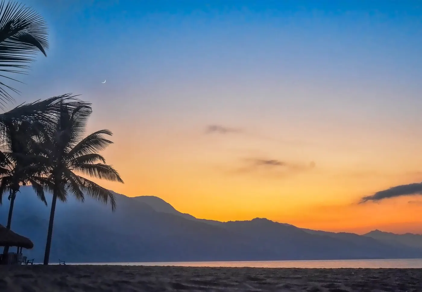 Sunset over Lake Nyasa beneath the Livingstone Mountains